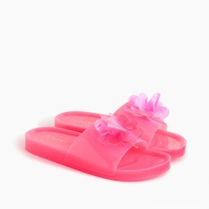 NiB J Crew Hot Pink Flower Pool Slides